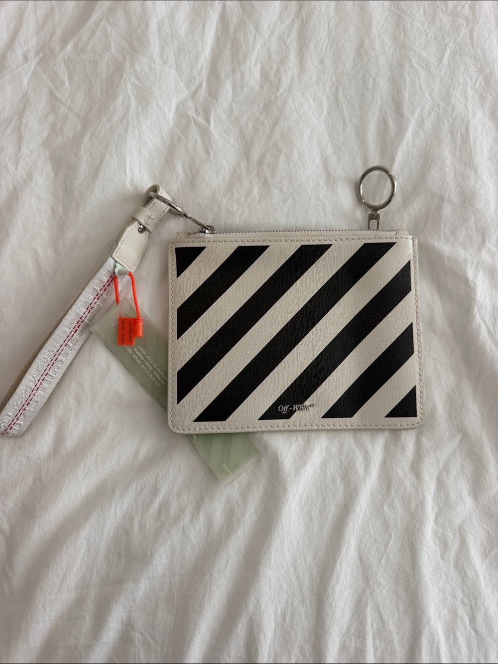 Off-White Diagonal Stripe Pouch